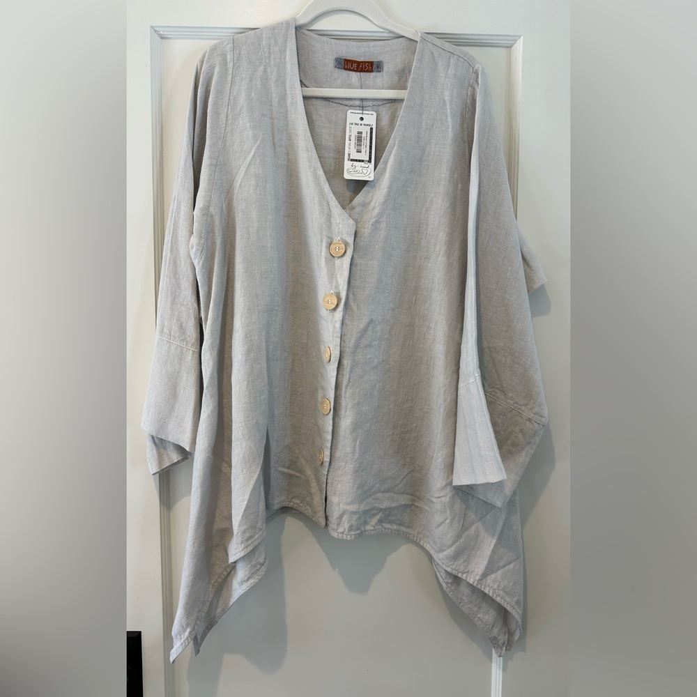 Blue Fish Basque Cardigan in Dove - NWT!